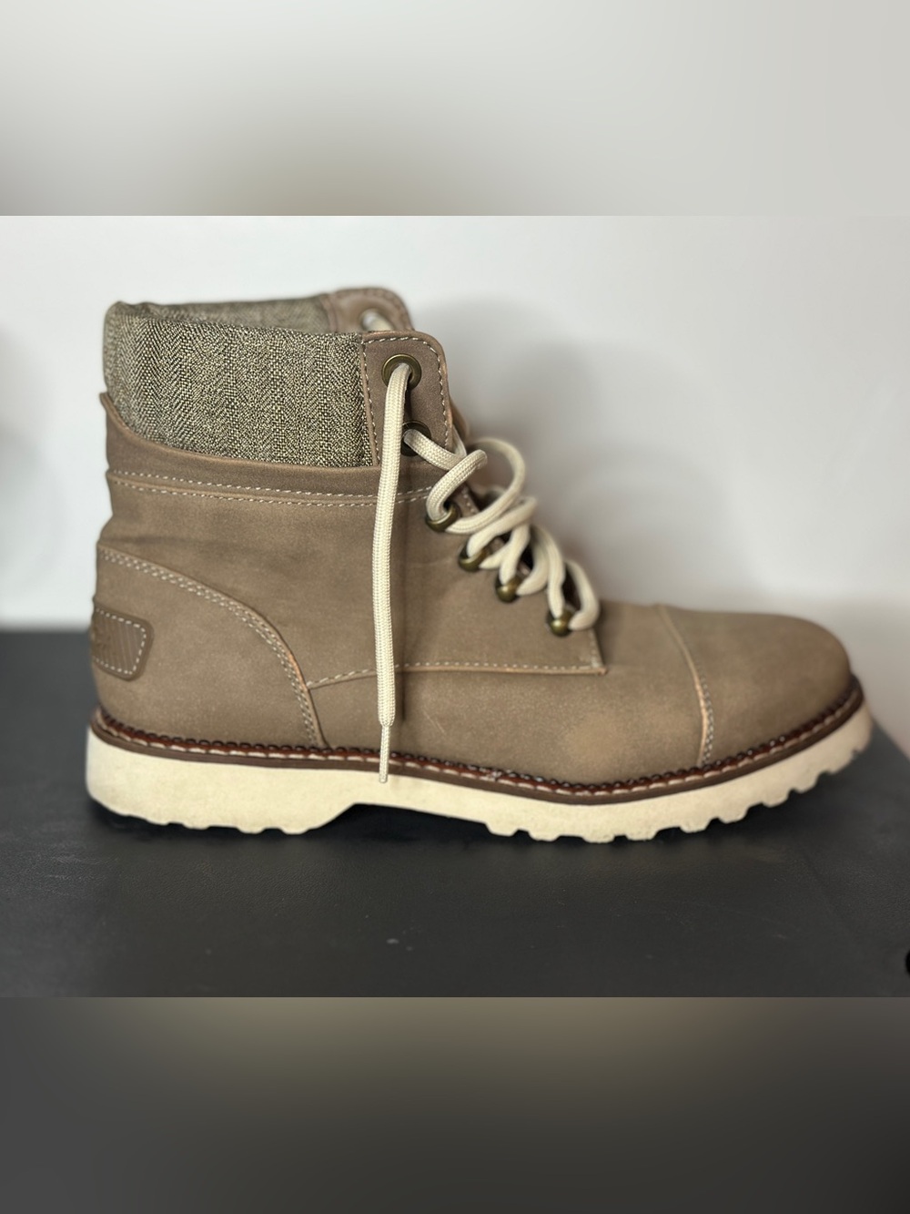 Nautica Men’s Taupe Tan Lace Up Ankle Boots Casual